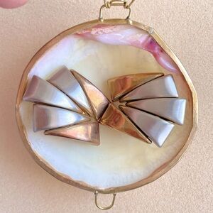 Vintage 80s Two-Tone Silver/Brass Metal Clip On Earrings